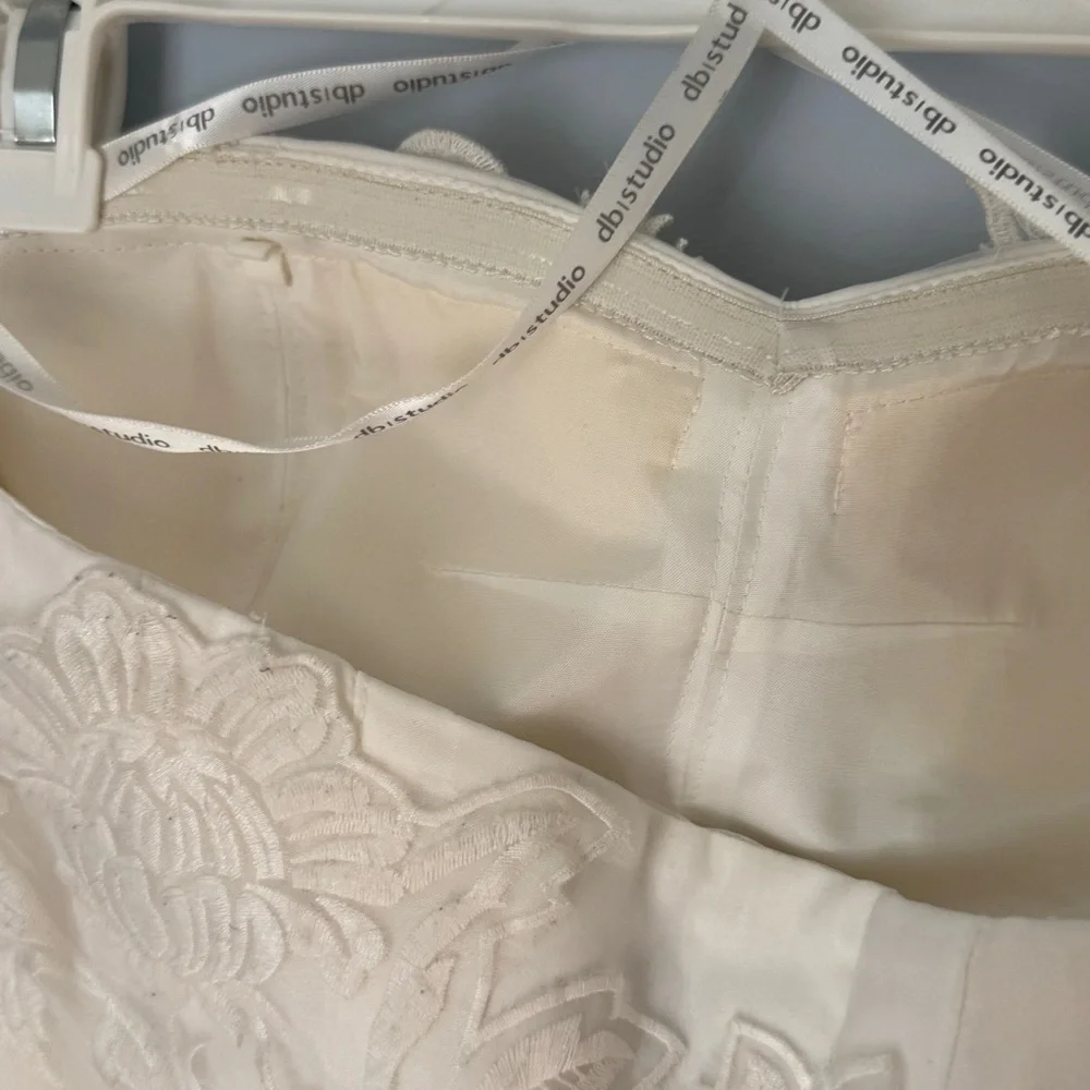 Db Studio White Lace Mini Dress Rehearsal Dinner Bride Reception Wedding Dress 6 - Picture 4 of 7
